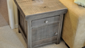 Rustic End Table In Grey