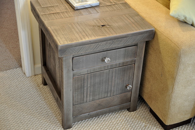 Rustic End Table In Grey