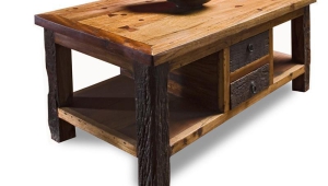 Rustic End Table With Drawers