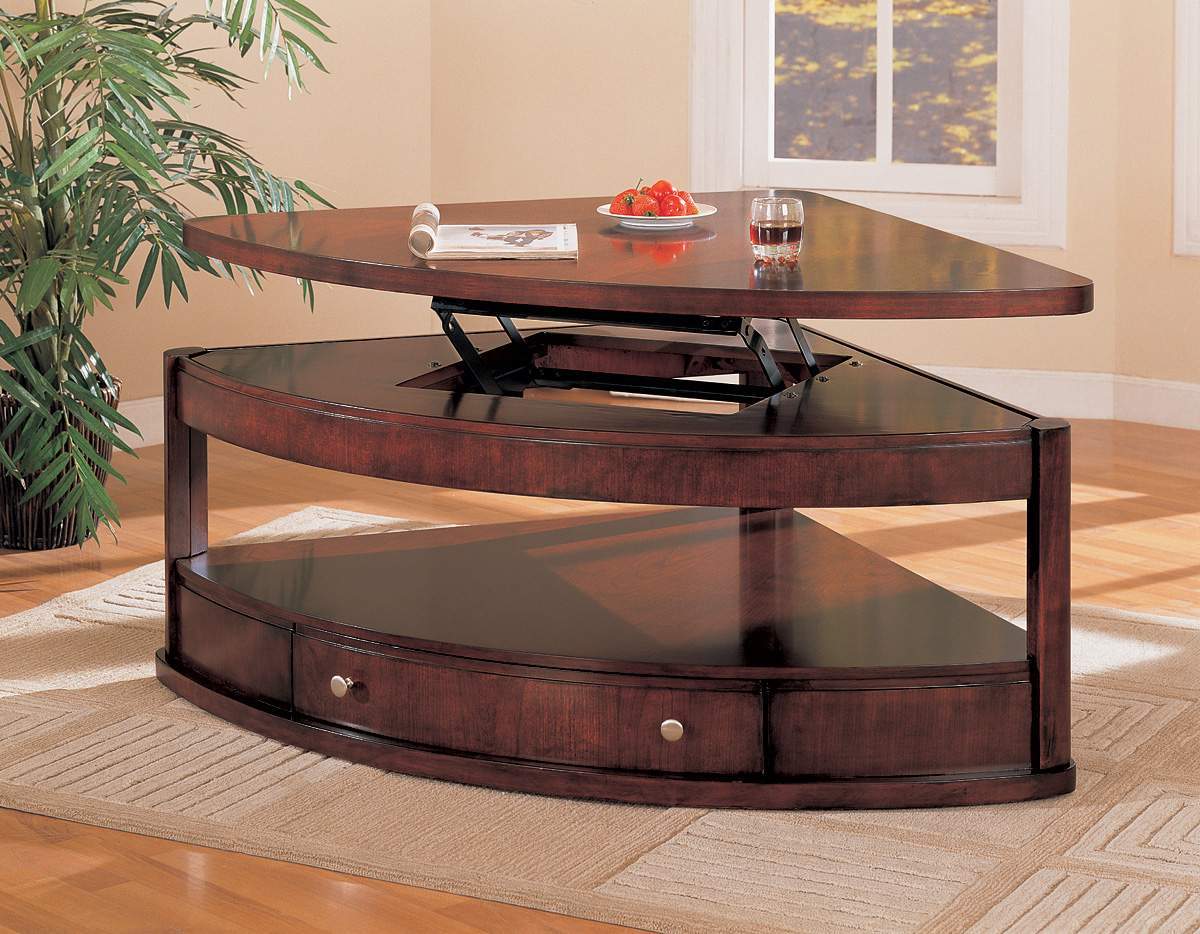 Shaped Lift Top Coffee Table. 