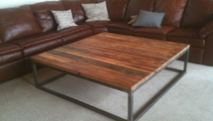 Simple Wood And Metal Coffee Table