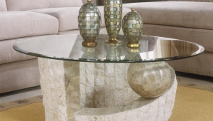 Stone Coffee Table With Glass Top