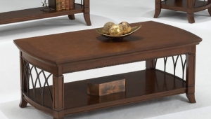 Traditional Coffee Table With Metal Accents