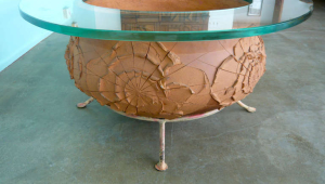 Unusual Coffee Table With Ceramic Base