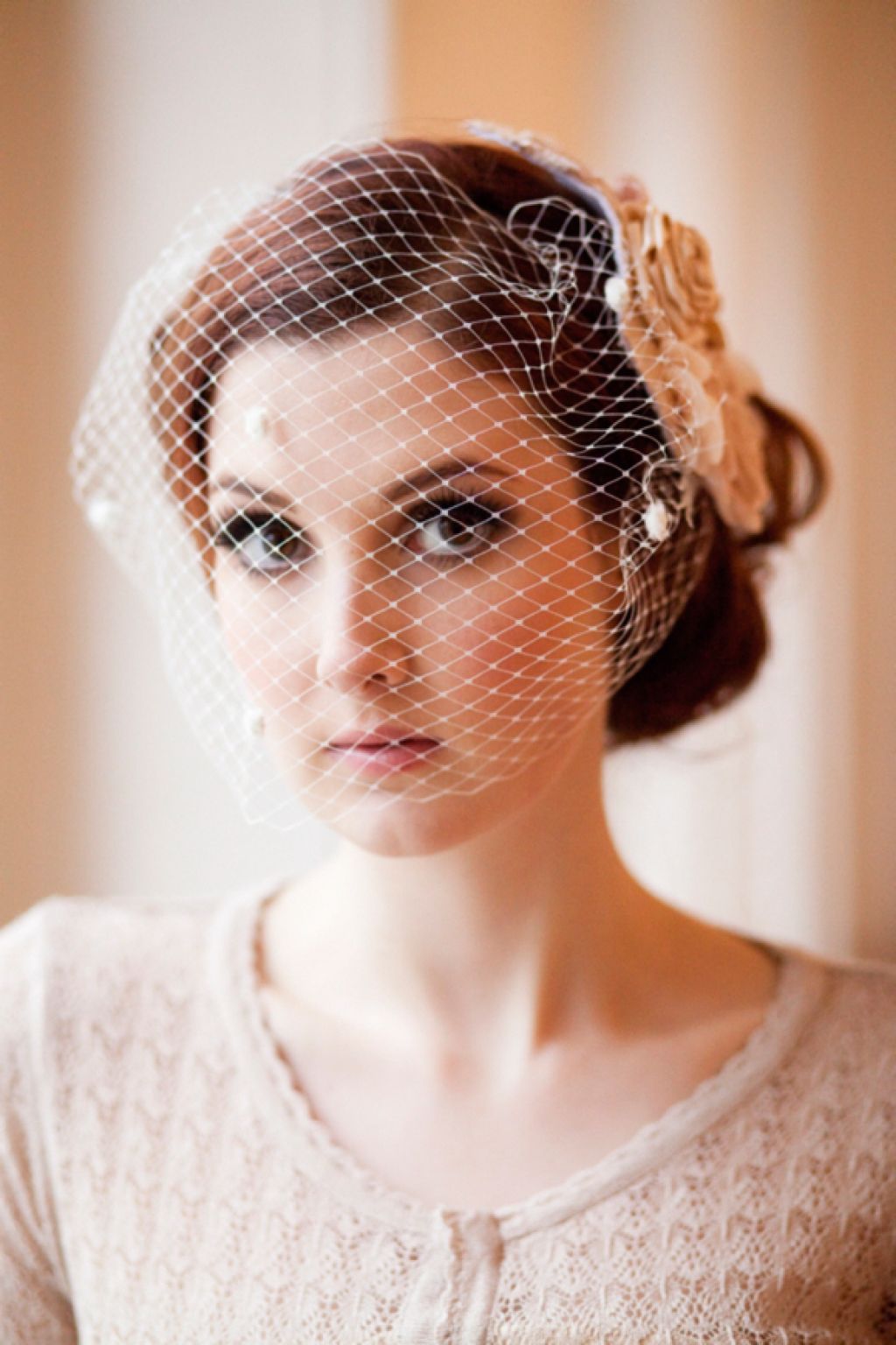 vintage wedding hairstyles with birdcage veil