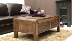 Walnut Coffee Table With Drawers