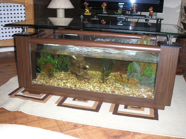 desk modern fish tank
