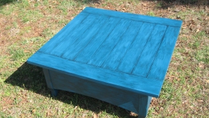 Wooden Blue Coffee Table