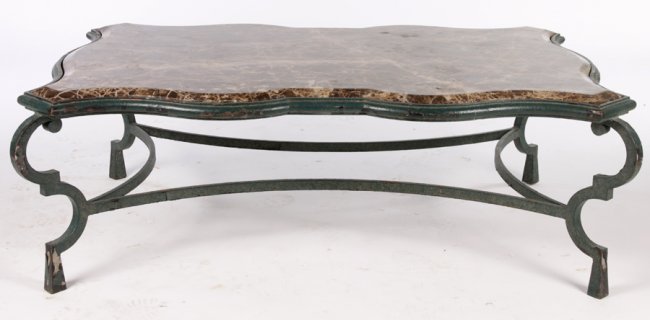 Wrought Iron Coffee Table With Marble Top