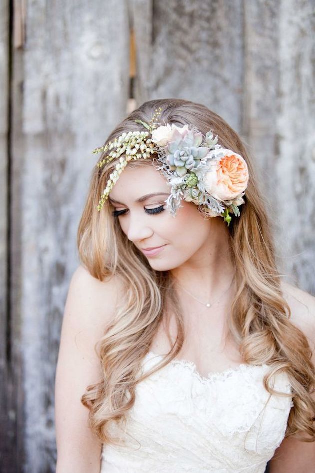 Wedding Hairstyles With Flowers Heavy Flower Front Bangs