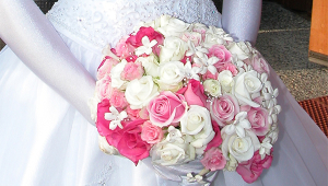 White Pink Bridal Bouquet