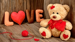 Teddy Bear Holding Heart Love