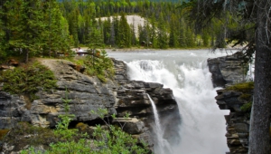 Athabasca Falls At Dusk Widescreen