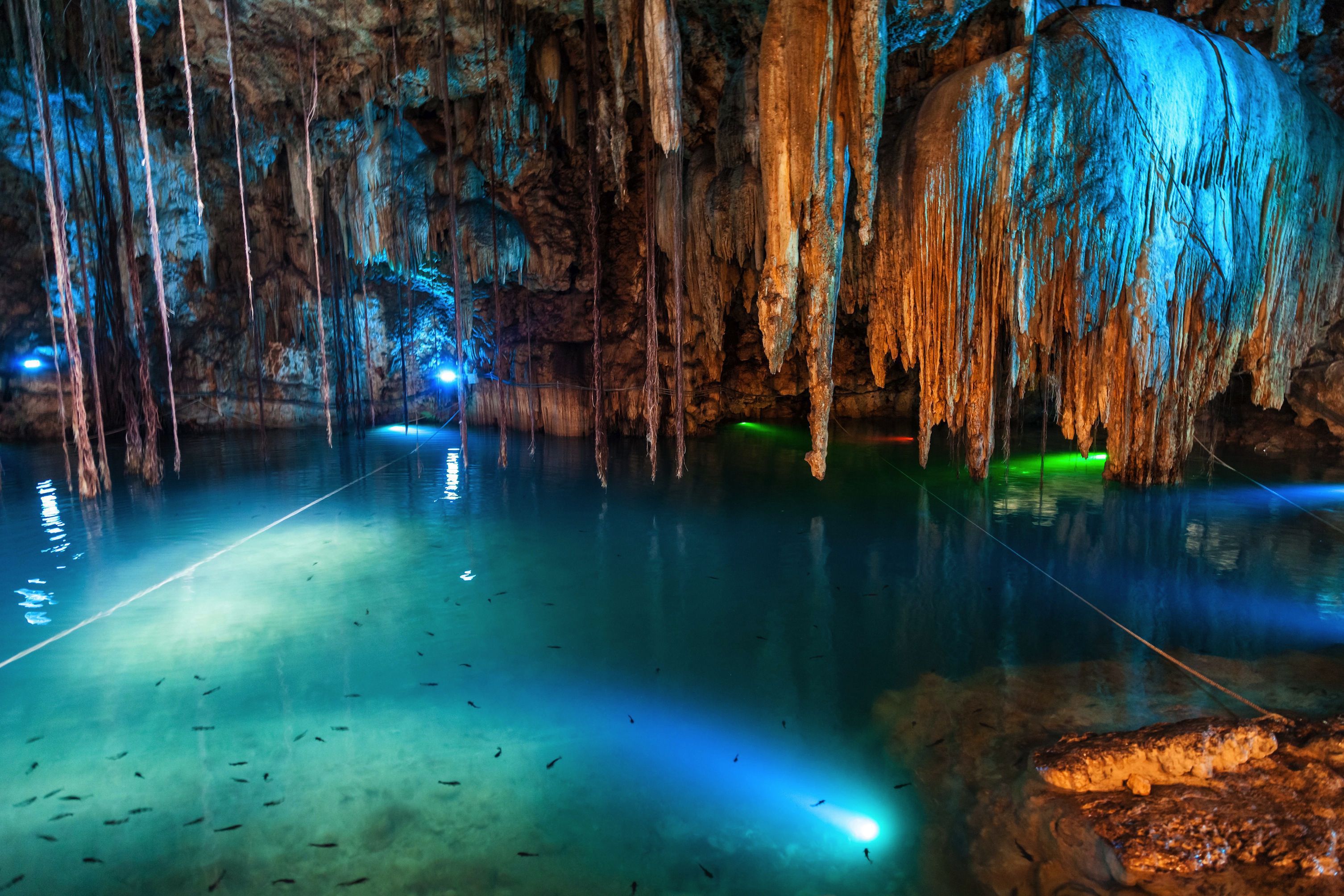 Illuminated Caves Photos